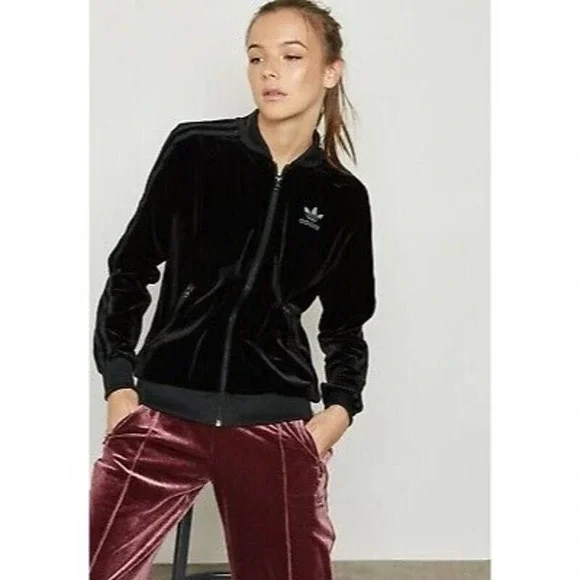Adidas velvet track jacket online